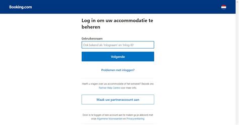 booking.com extranet inloggen.